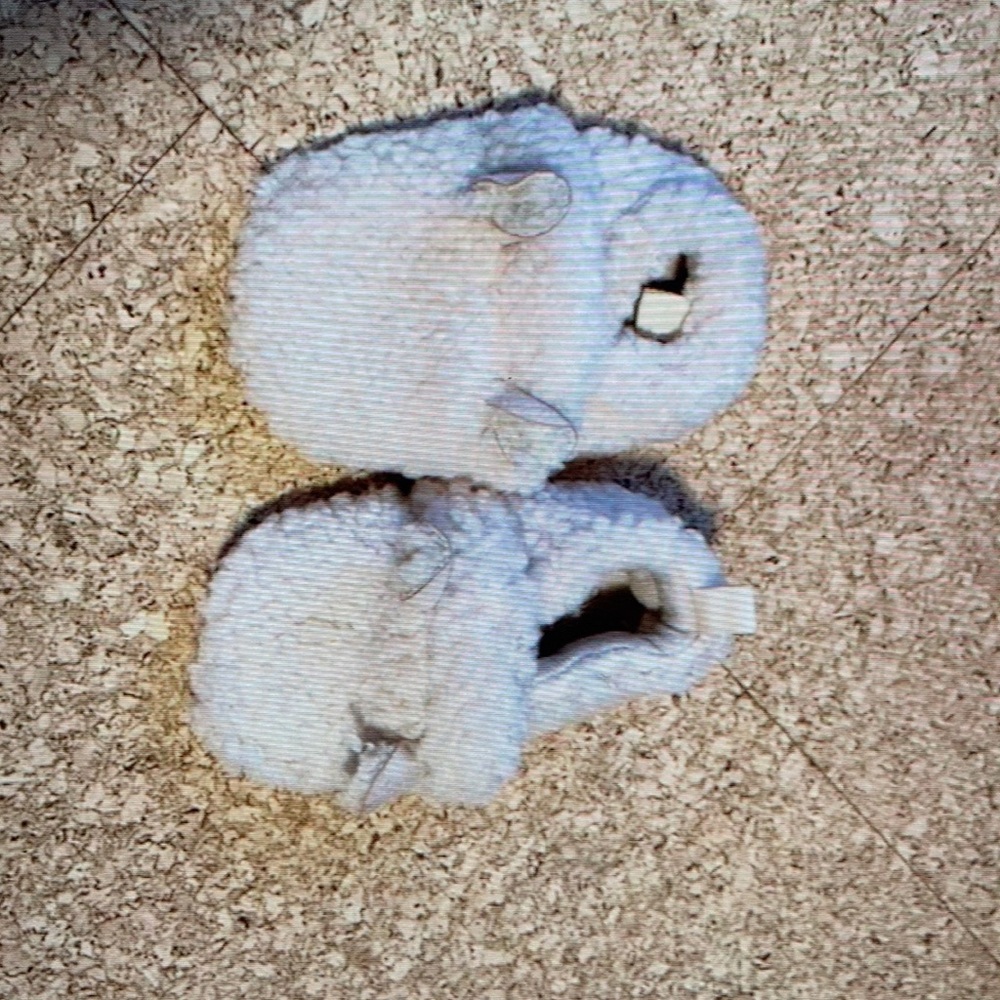 NWOT Never Worn Fuzzy baby Crib shoes with Ears size 6